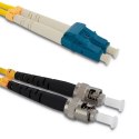 Qoltec Patchcord światłowodowy LC/UPC - ST/UPC | Singlemode | 9/125 | G652D | Duplex | 1m