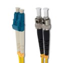 Qoltec Patchcord światłowodowy LC/UPC - ST/UPC | Singlemode | 9/125 | G652D | Duplex | 1m