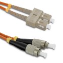 Qoltec Patchcord światłowodowy SC/UPC - FC/UPC | Multimode | 50/125 | OM2 | Duplex | 1m