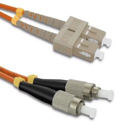 Qoltec Patchcord światłowodowy SC/UPC - FC/UPC | Multimode | 50/125 | OM2 | Duplex | 2m