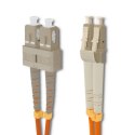 Qoltec Patchcord światłowodowy SC/UPC - LC/UPC | Multimode | 50/125 | OM2 | Duplex | 1m