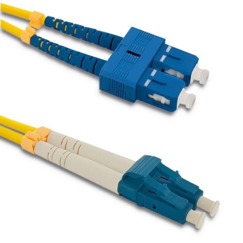 Qoltec Patchcord światłowodowy SC/UPC - LC/UPC | Singlemode | 9/125 | G652D | Duplex | 1m