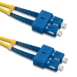 Qoltec Patchcord światłowodowy SC/UPC - SC/UPC | Singlemode | 9/125 | G652D | Duplex | 1m