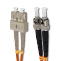 Qoltec Patchcord światłowodowy SC/UPC - ST/UPC | Multimode | 50/125 | OM2 | Duplex | 5m