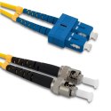 Qoltec Patchcord światłowodowy SC/UPC - ST/UPC | Singlemode | 9/125 | G652D | Duplex | 1m