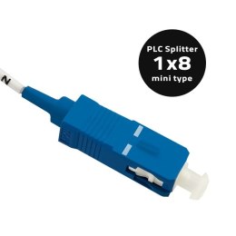 Qoltec Splitter 1x8 | SC/PC - SC/PC | G.657A | Singlemode | 0.9 mm