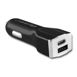 Qoltec Inteligentna Ładowarka samochodowa 12-24V | 27W | 5V | 3A | USB 2.0 + USB typ C