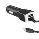 Qoltec Ładowarka samochodowa 12-24V | 17W | 5V | 3.4A | USB + kabel Micro USB