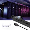 Qoltec Listwa zasilająca antyprzepięciowa CB do szafy RACK 19" | 1U | 10A | PDU | 8xIEC C13 | 2m