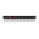 Qoltec Listwa zasilająca do szafy RACK 19" | 1U | 10A | PDU | CB | 8xIEC C13 | 2m