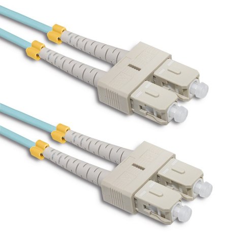 Qoltec Patchcord światłowodowy SC/UPC - SC/UPC | Multimode | 50/125 | OM4 | Duplex | 5m