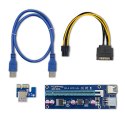 Qoltec Riser PCI-E 1x - 16x | USB 3.0 | ver. 007C | SATA / PCI-E 6pin