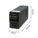 Qoltec Zasilacz awaryjny UPS | Monolith | 600VA | 360W | LCD | USB