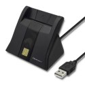 Qoltec Inteligentny czytnik chipowych kart ID SCR-0643 | USB 2.0 + Adapter USB typ C