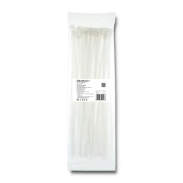 Qoltec Opaski zaciskowe/trytytki | 7.2*350mm | Nylon UV | Białe