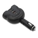 Qoltec Samochodowy rozdzielacz gniazda zapalniczki 12-24V | 52W | 2.4A | 2 x USB | USB QC 3.0 | USB typ C PD | 2 x gniazdo zapal