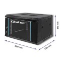 Qoltec Szafa RACK 19" | 6U | 600 x 370 x 450