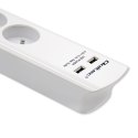 Qoltec Listwa antyprzepięciowa | 4 gniazda | 2 x USB | 1.8m | Biała