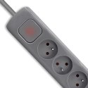 Qoltec Listwa antyprzepięciowa | 6 gniazd |2 x USB | 1.8m | Szara