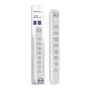 Qoltec Listwa antyprzepięciowa | 8 gniazd | 2 x USB | 1.8m | Biała