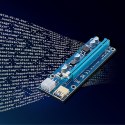 Qoltec Riser PCI-E 1x - 16x | USB 3.0 | ver. 009S | SATA / PCI-E 6 pin