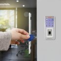 Qoltec Zamek szyfrowy Oberon z czytnikiem linii papilarnych | RFID | kod | karta | brelok | dzwonek | IP68 | EM