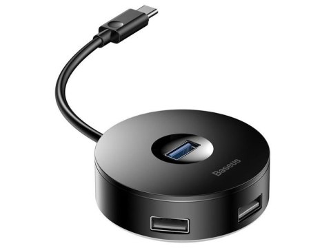 Baseus Round Box HUB Adapter USB-C na 4x USB 1x micro Czarny