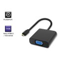 Qoltec Adapter Micro HDMI D męski | VGA żeński | +3.5mm Audio | 0.2m