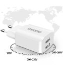 Dudao ładowarka sieciowa EU 2x USB 5V/2.4A + kabel micro USB biały (A2EU + Micro white)