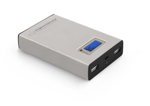 ESPERANZA POWER BANK 8400MAH KINETIC LED LIGHT SREBRNY