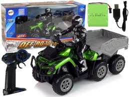 Quad z Przyczepką 1:10 Off-Road Zielony 2,4G