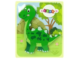 Drewniane Puzzle Dinozaur Isanosaurus Tyranosaurus Zielony