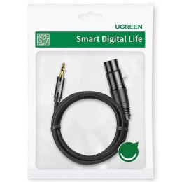 Kabel audio AV182 UGREEN XLR żeński do jack 3.5 męski 2m czarny