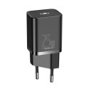 ŁAD SIEC BASEUS SUPER SI USB-C/USB-C 25W 1xUSB + KABEL 1M BLACK