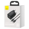 ŁAD SIEC BASEUS SUPER SI USB-C/USB-C 25W 1xUSB + KABEL 1M BLACK