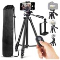 Statyw tripod Alogy lekki z pilotem i torbą do smartfona na aparat 105cm