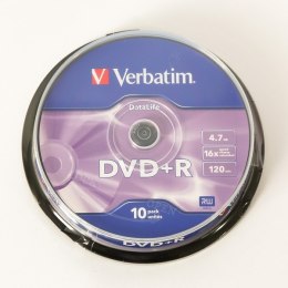 VERBATIM DVD+R 4,7GB 16X DATALIFE CAKE*10 43829