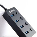 Orico Hub USB 3.1 4 porty, z wyłącznikami