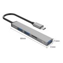 Orico Hub USB-C 3xport USB-A, czytnik microSD, alu