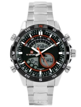 ZEGAREK MĘSKI NAVIFORCE - VICKERS (zn012a) silver/orange