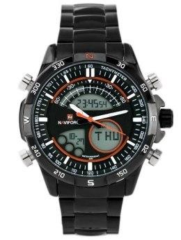 ZEGAREK MĘSKI NAVIFORCE - VICKERS (zn012d) black/orange