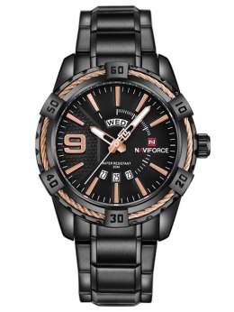 ZEGAREK MĘSKI NAVIFORCE - NF9117 (zn059c) - black/rosegold + box