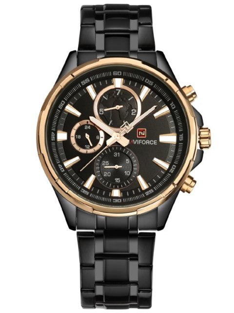 ZEGAREK MĘSKI NAVIFORCE - NF9089 (zn065e) - black/rosegold