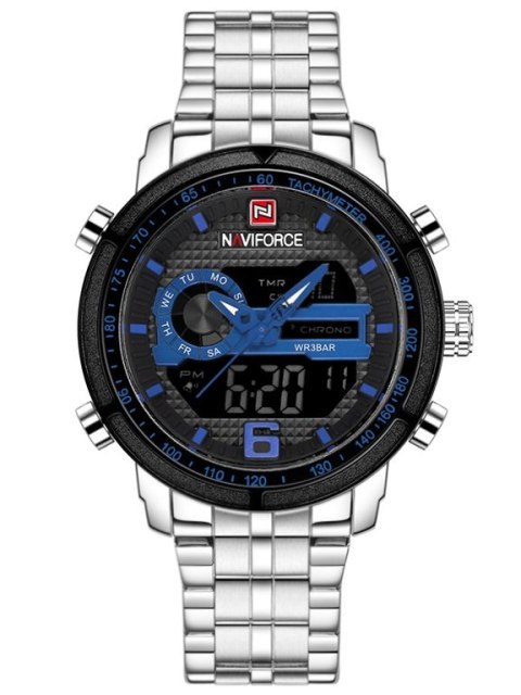 ZEGAREK MĘSKI NAVIFORCE - NF9119 (zn066b) - silver/black/blue