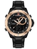 ZEGAREK MĘSKI NAVIFORCE - NF9120 (zn062d) - black/rosegold