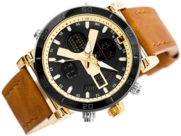 ZEGAREK MĘSKI NAVIFORCE - NF9132 (zn073c) - brown/gold + box