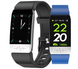 SMARTBAND UNISEX Rubicon RNCE60 - TERMOMETR - DWA PASKI - black/blue (sr011b)