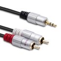 Qoltec Kabel 2x RCA / Mini Jack 3.5mm | 3m | Czarny