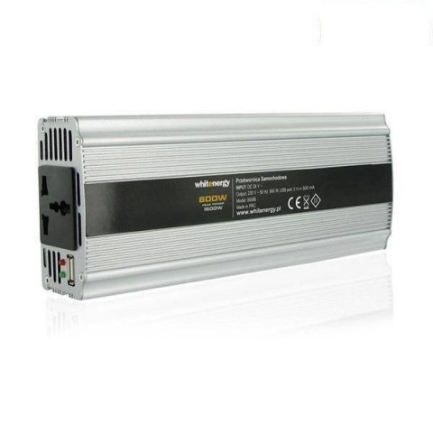 Whitenergy Przetwornica samochodowa 800/1600W 24V(DC)- 230V(AC) z portem USB