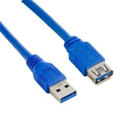 4World Kabel USB 3.0 AM-AF 0.5m|niebieski